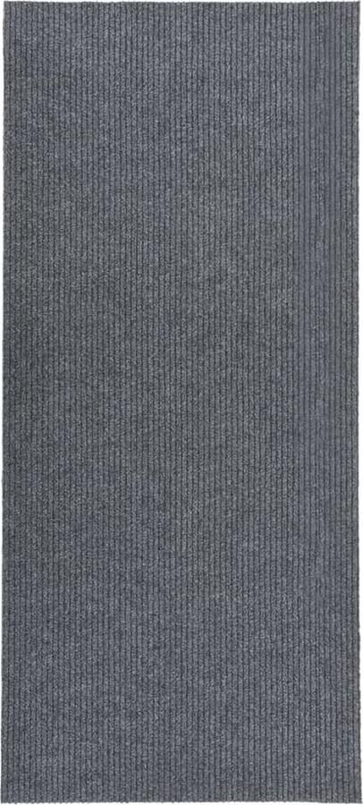 VidaXL Droogloopmat 100x250 cm Grijs Tapijtroeper Droge Loopmat Vloerkleden Binnenvloeren Hal Runner Deurmat Grey Carpet - Foto 2