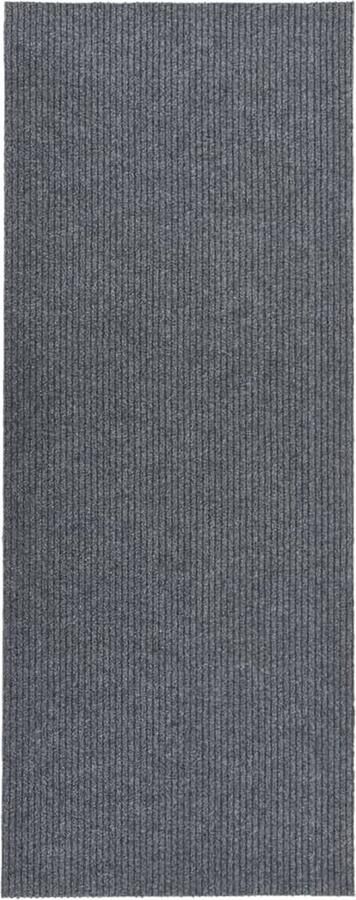 VidaXL Droogloopmat 100x300 cm grijs Tapijtroeper Loopmat Drogevloer Interieurdecoratie Modern Design Antislip Geluiddempend Onderhoud Makkelijk - Foto 2