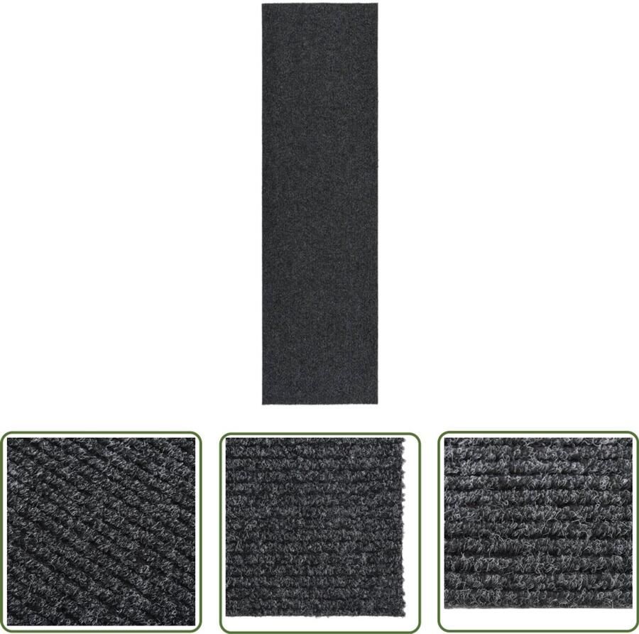 VidaXL Droogloopmat 100x350 cm Antraciet Tapijtroeper Vloertapijt Droge Loop Mat Vloerkleden Interieurdecoratie Modern Design Anthracit Kleurtje Polypropyleen