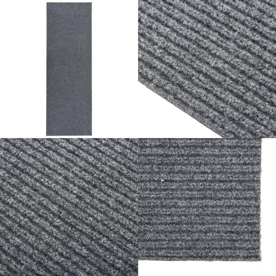 VidaXL Droogloopmat 100x350 cm grijs Vloerkleed Vloerkleden Loper Vloerkleed Loper Vloerkleden