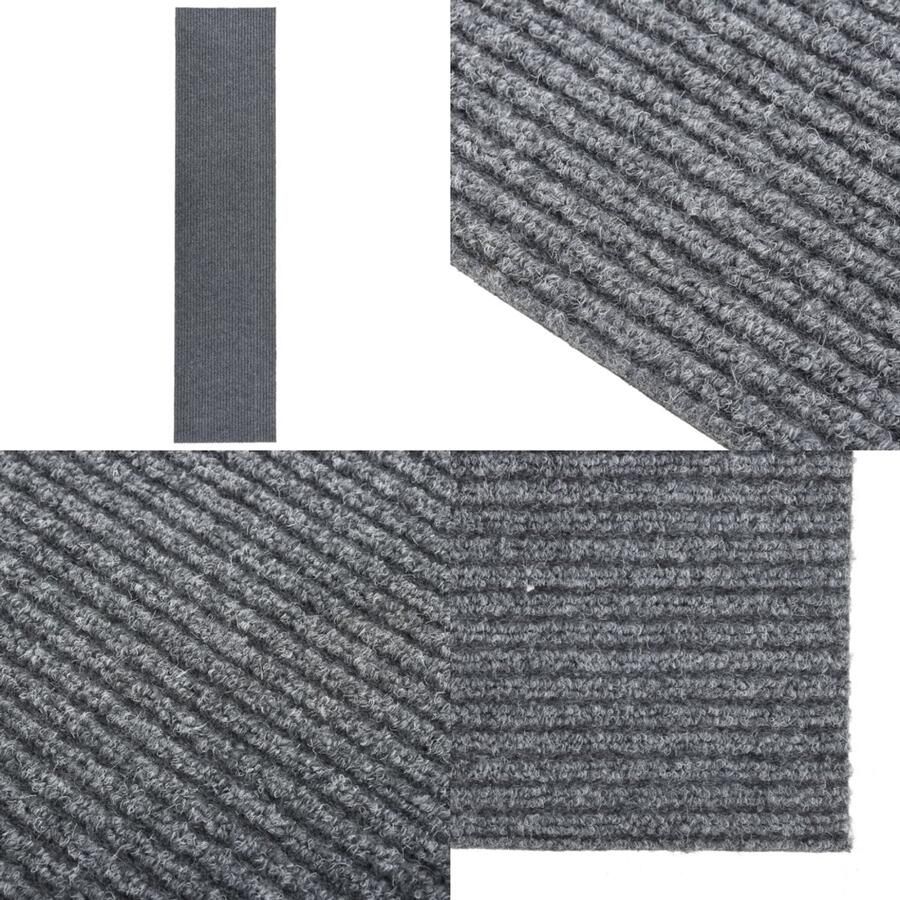 VidaXL Droogloopmat 100x450 cm grijs Vloerkleed Vloerkleden Loper Vloerkleed Loper Vloerkleden