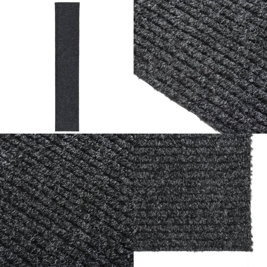 VidaXL Droogloopmat 100x500 cm antracietkleurig Vloerkleed Vloerkleden Loper Vloerkleed Loper Vloerkleden