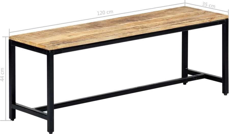 VidaXL Eetbank 120 cm massief ruw mangohout - Foto 2