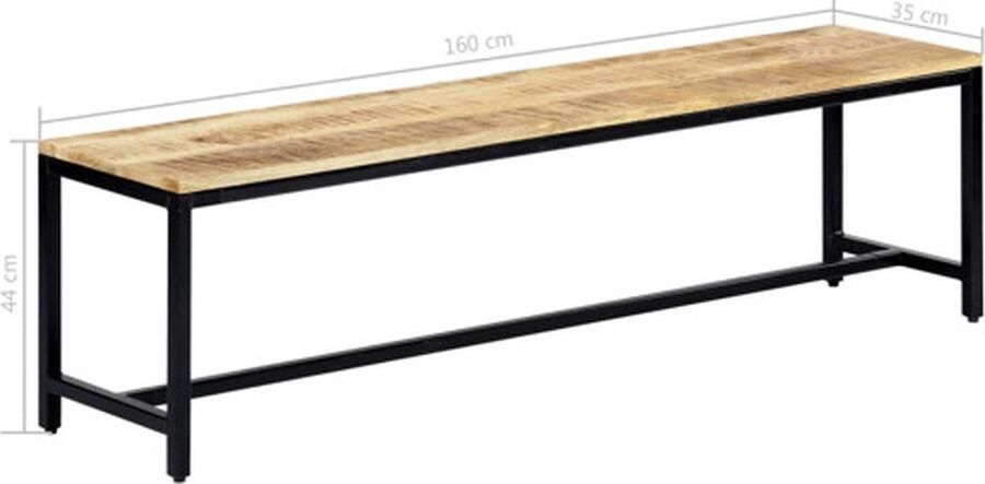VidaXL Eetbank 160 cm massief ruw mangohout
