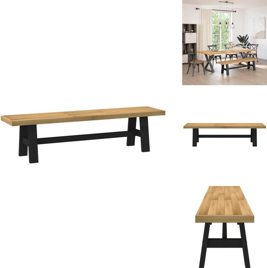 VidaXL Eetbank Eetbanken Bank Strandstoelen Eetbank NOAIN A-vormige poten 180x40x45 cm massief hout