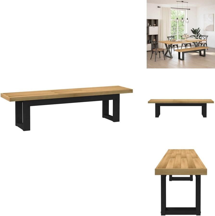 VidaXL Eetbank Eetbanken Bank Strandstoelen Eetbank NOAIN U-vormige poten 180x40x45 cm massief hout
