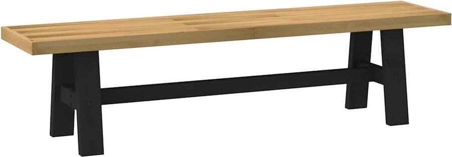 VidaXL Eetbank NOAIN A-vormige poten 180x40x45 cm massief hout - Foto 3