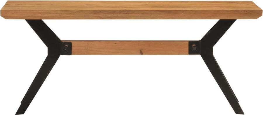 VidaXL Eetkamerbank 110x40x46 cm Acaciahout en Staal Eetkamerbank Industrieel Meubilair Houten Bank Staal Bank Salontafel