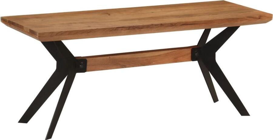VidaXL Eetkamerbank 110x40x46 cm massief acaciahout en staal