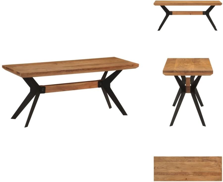 VidaXL Eetkamerbank Eetkamerbanken Bank Bankje Eetkamerbank 110x40x46 cm massief acaciahout en staal