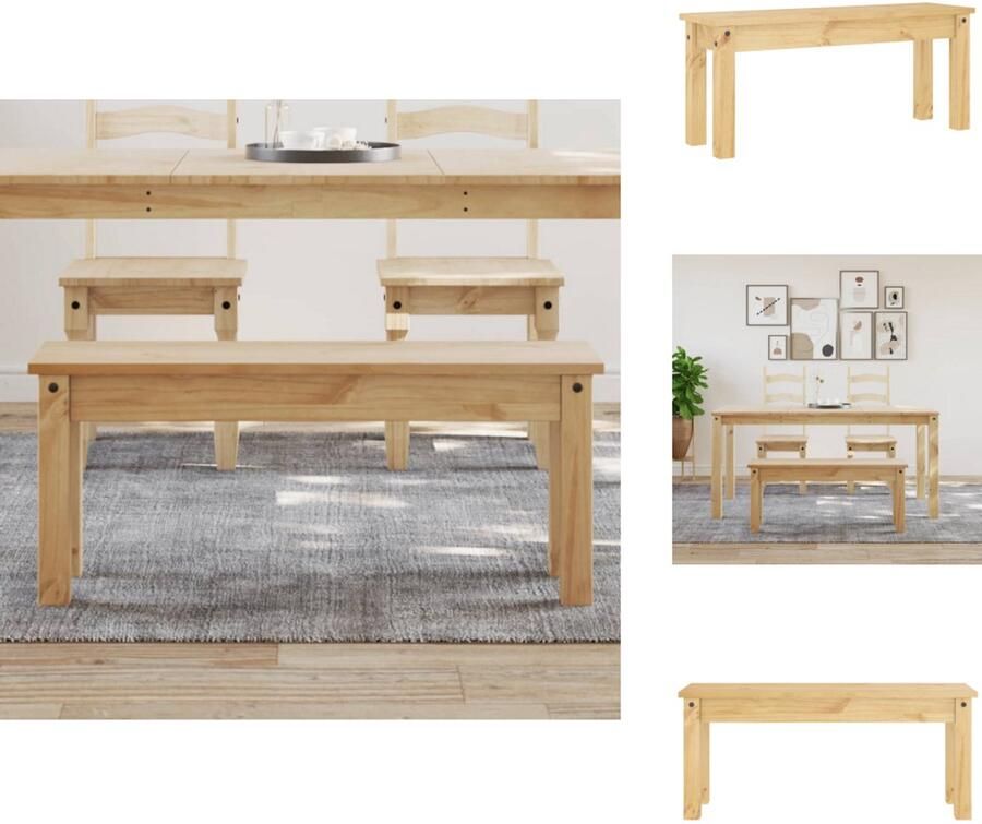 VidaXL Eetkamerbank Eetkamerbanken Eetkamerbankje Eettafelbank Eetkamerbank Panama 105x30x45 cm massief grenenhout