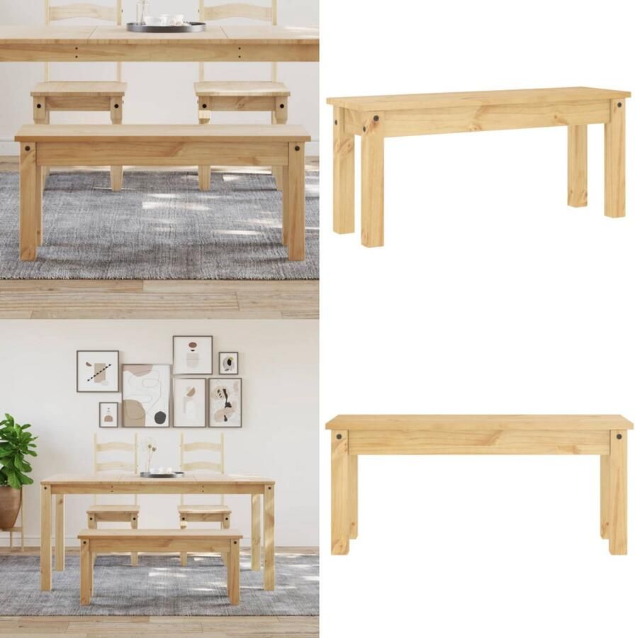 VidaXL Eetkamerbank Panama 105x30x45 cm massief grenenhout Eetkamerbank Eetkamerbanken Eetkamerbankje Eettafelbank