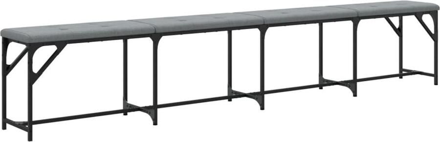 VidaXL Eetkamerbank Staal en Stof Lichtgrijs Eetkamerbank Eettafelbankje Salontafel Bank Grijs Bank Stoffen