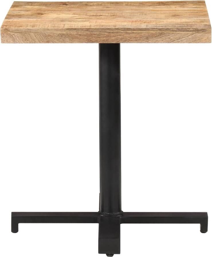 The Living Store Bistrotafel vierkant 70x70x75 cm ruw mangohout Bistrotafel Mangohouten Tafel Tuintafel Eetkamerstoel Buitentafel
