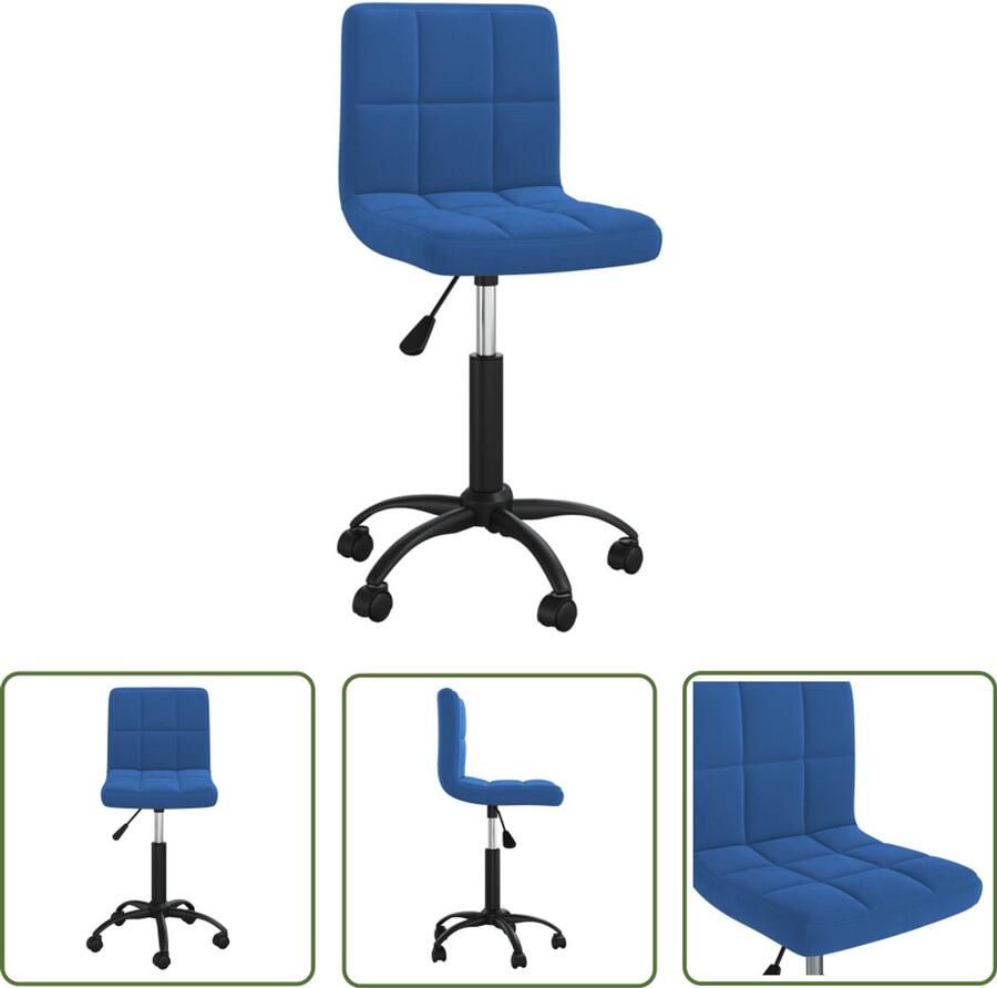 The Living Store Eetkamerstoel draaibaar fluweel blauw Draaibare Eetkamerstoel Blauw Velvet Stoel Design Stoel Comfortabele Stoel