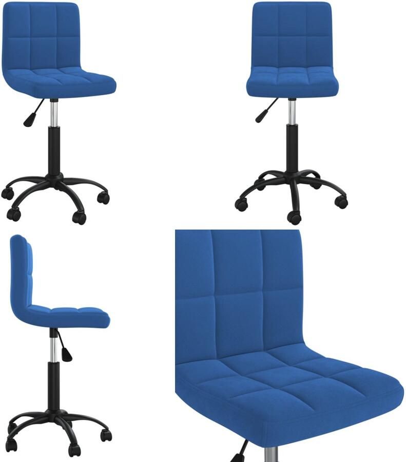 VidaXL Eetkamerstoel draaibaar fluweel blauw Eetkamerstoel Eetkamerstoelen Dinerstoel Dinerstoelen