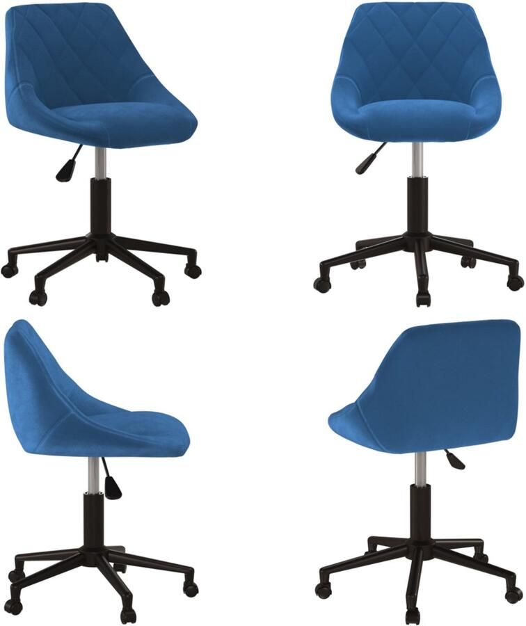 VidaXL Eetkamerstoel draaibaar fluweel blauw Eetkamerstoel Eetkamerstoelen Keukenstoelen Keukenstoel
