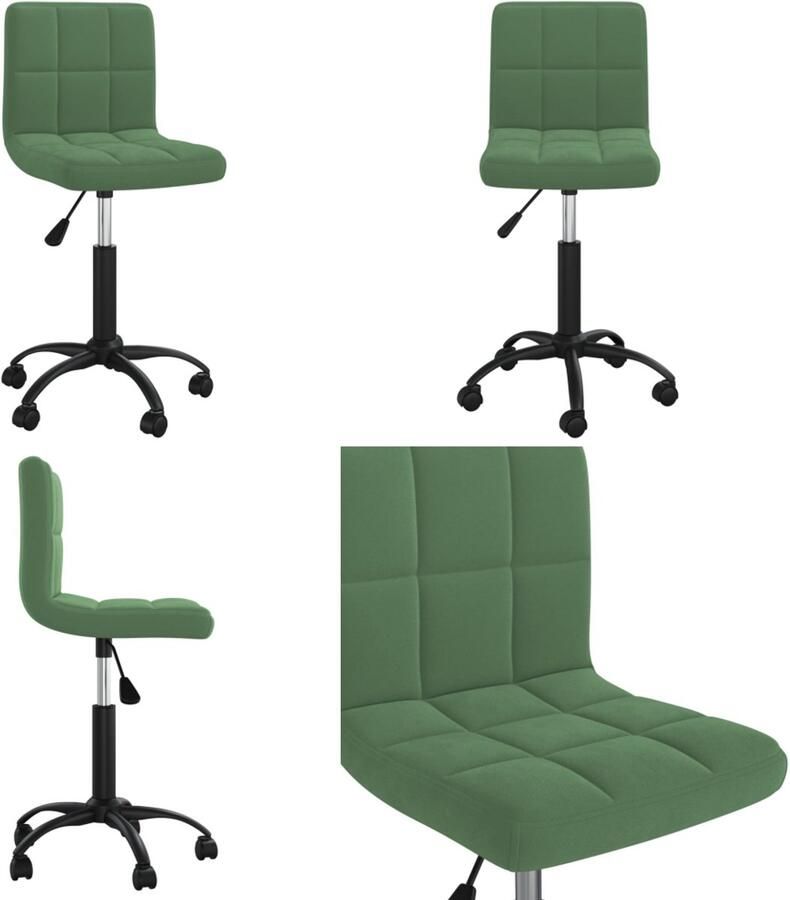 VidaXL Eetkamerstoel draaibaar fluweel donkergroen Eetkamerstoel Eetkamerstoelen Dinerstoel Dinerstoelen