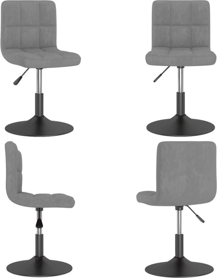 VidaXL Eetkamerstoel Eetkamerstoelen Dinerstoel Dinerstoelen Eetkamerstoel draaibaar fluweel lichtgrijs