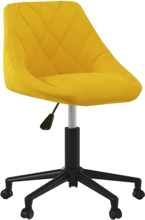 The Living Store Eetkamerstoel draaibaar fluweel mosterdgeel Draaibare Eetkamerstoel Fluweel Design Eetkamerstoel Mosterdgele Eetkamerstoel Comfortabele Eetkamerstoel - Foto 2