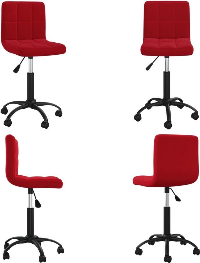 VidaXL Eetkamerstoel draaibaar fluweel wijnrood Eetkamerstoel Eetkamerstoelen Dinerstoel Dinerstoelen