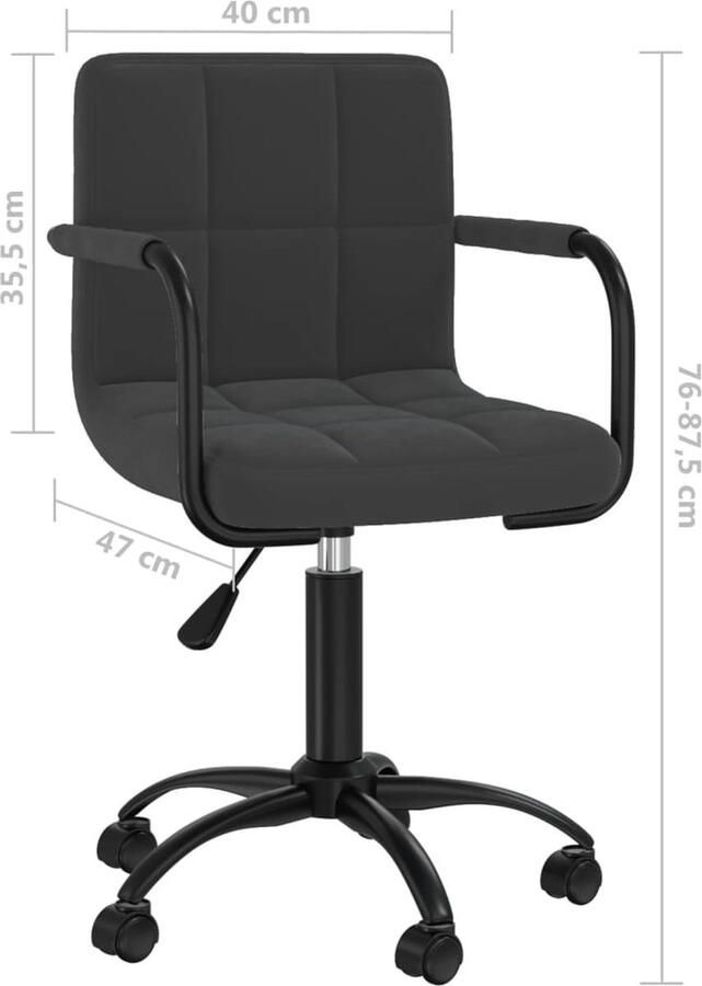 VidaXL Eetkamerstoel Draaibaar Fluweel Zwart Eetkamerstoel Draaibare Stoel Fluweel Stoel Zwarte Stoel Design Stoel