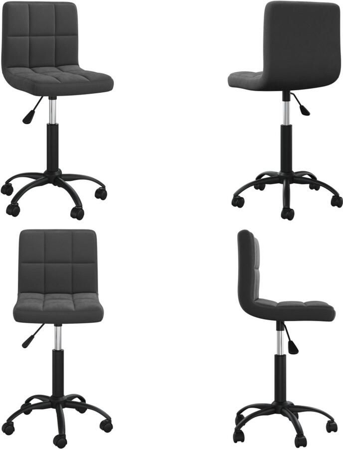 VidaXL Eetkamerstoel draaibaar fluweel zwart Eetkamerstoel Eetkamerstoelen Dinerstoel Dinerstoelen