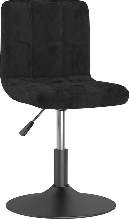 VidaXL Eetkamerstoel draaibaar fluweel zwart