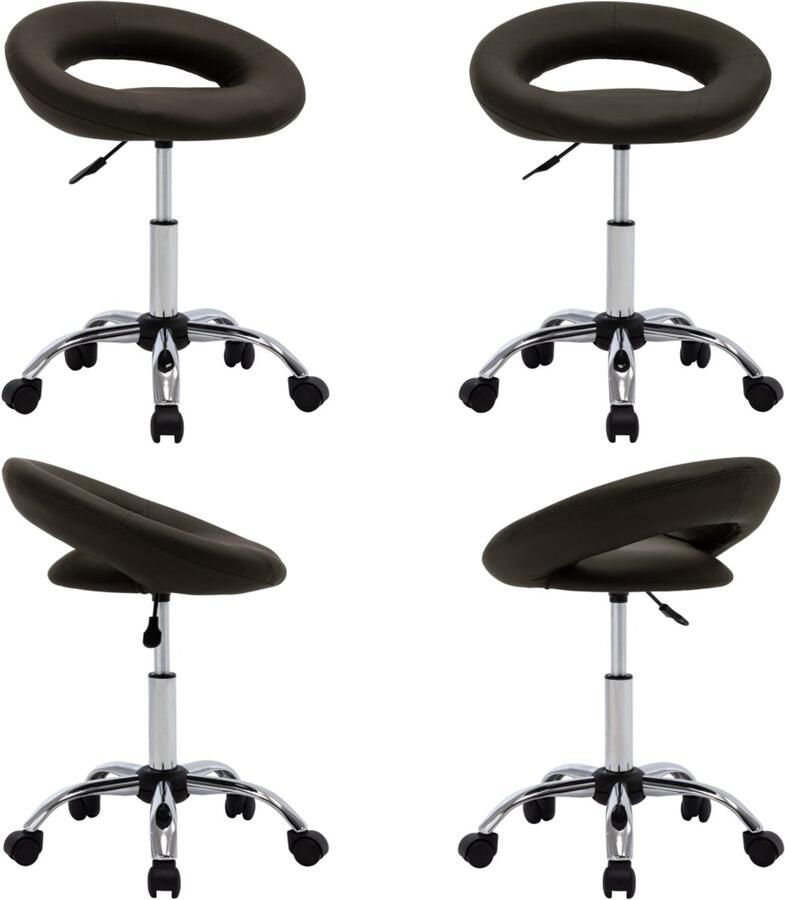 VidaXL Eetkamerstoel draaibaar kunstleer bruin Eetkamerstoel Eetkamerstoelen Keukenstoel Keukenstoelen