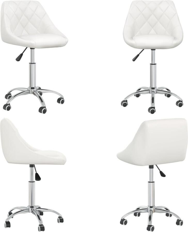 VidaXL Eetkamerstoel draaibaar kunstleer wit Eetkamerstoel Eetkamerstoelen Keukenstoelen Keukenstoel