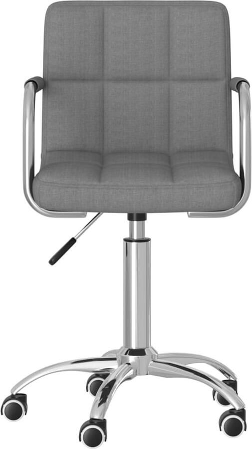 The Living Store Eetkamerstoel draaibaar stof lichtgrijs Draaibare Eetkamerstoel Grijs Design Eetkamerstoel Comfortabele Eetkamerstoel Modern Eetkamerstoel - Foto 3