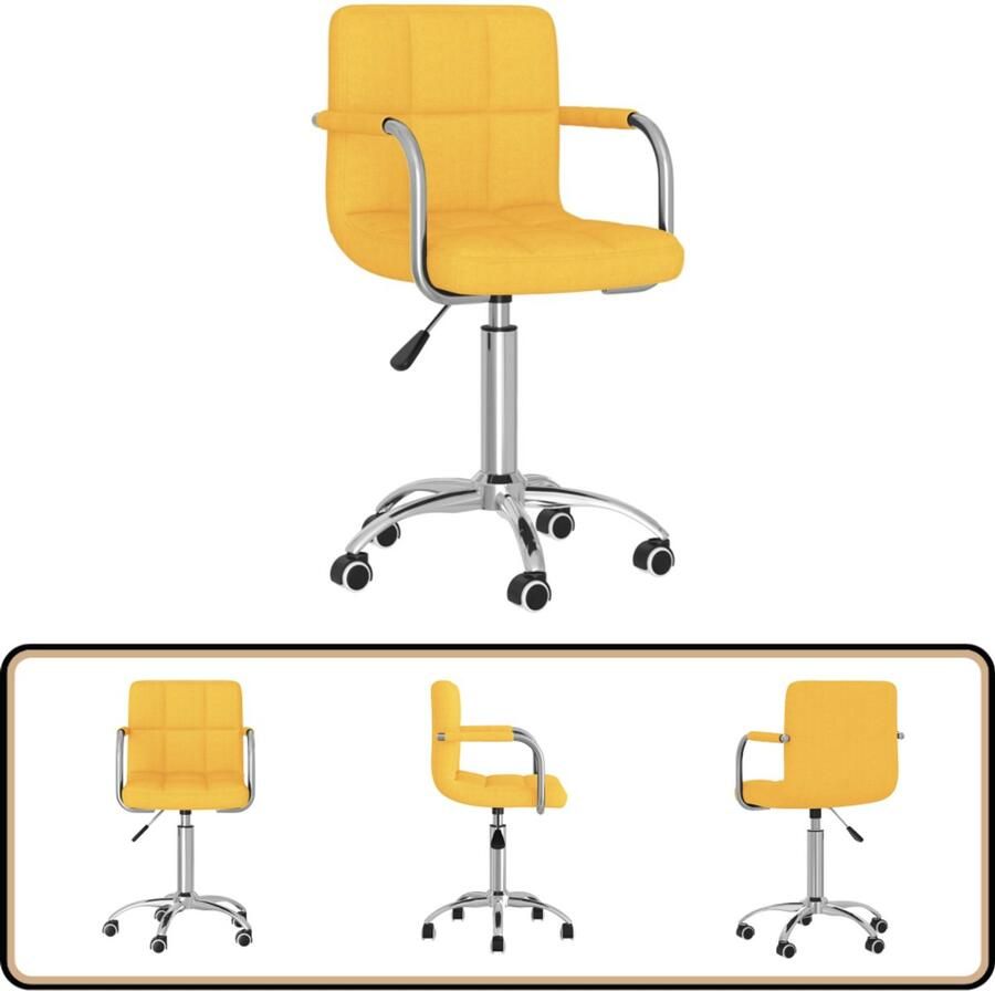 VidaXL Eetkamerstoel Draaibaar Mosterdgeel Eettafelstoel Draaiend Stoel Eetkamerstoel Mosterdgeel Stoel Velours Stoel