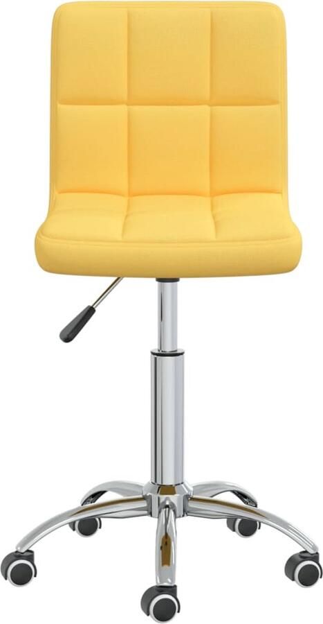 VidaXL Eetkamerstoel Draaibaar Mosterdgeel Stof Eetkamerstoel Draaibare Stoel Mosterdgeel Velours Kunststof Poten Modern Comfortabel Gasveren Hoogtestelbaar 360 Graden Draaibaar Salontafel Dining Chair Keukenstoel