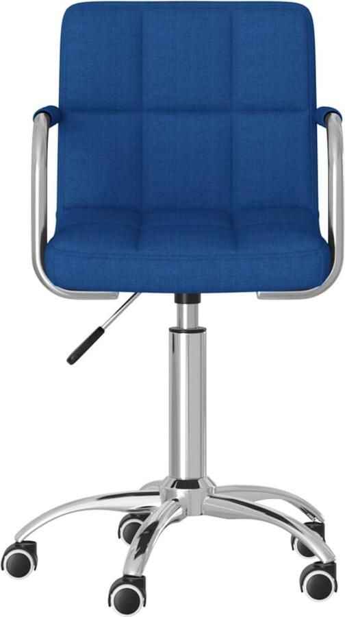 VidaXL Eetkamerstoel Draaibaar Stof Blauw Draaibare Eetkamerstoel Blauw Design Eetkamerstoel Comfortabele Eetkamerstoel Modern Eetkamerstoel