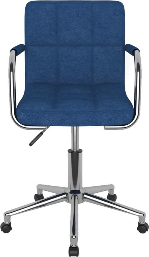 VidaXL Eetkamerstoel Draaibaar Stof Blauw Draaibare Eetkamerstoel Comfortabele Stoel Eetkamer Meubels Modern Design Blauwwaren