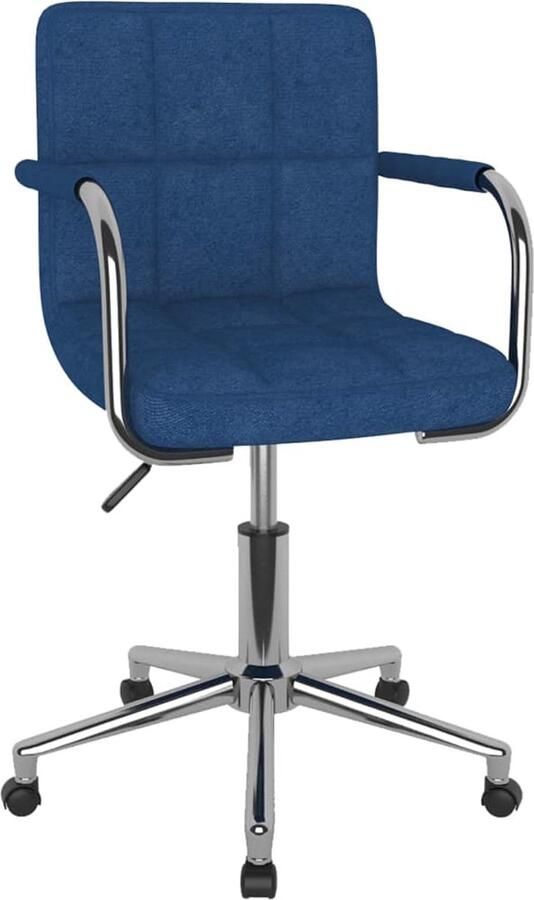 VidaXL Eetkamerstoel draaibaar stof blauw