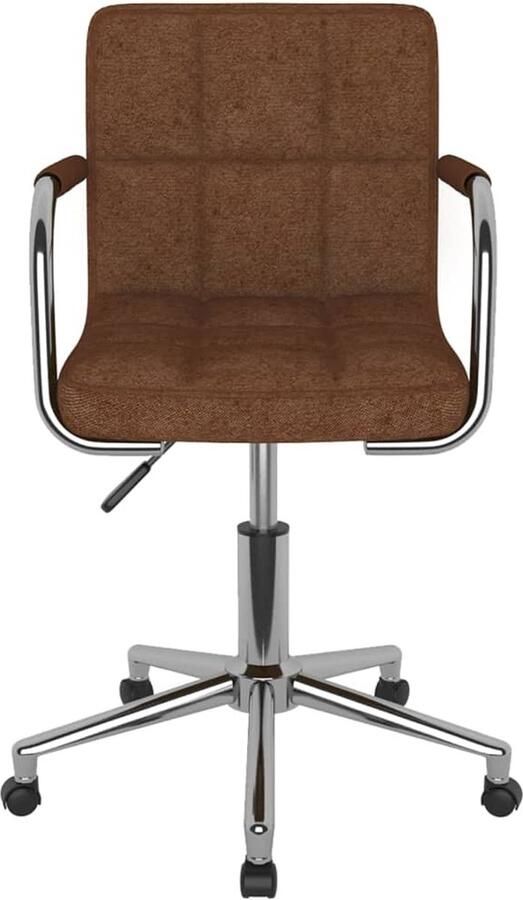 VidaXL Eetkamerstoel Draaibaar Stof Bruin Eettafelstoel Eetkamerstoel Draaibare Stoel Velours Stoel Bruine Stoel