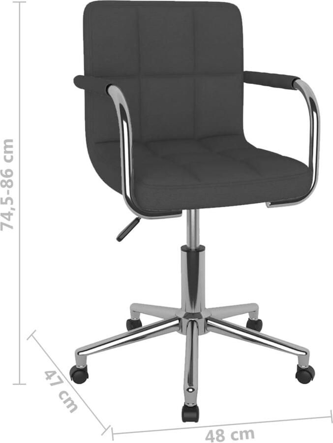 VidaXL Eetkamerstoel draaibaar stof donkergrijs