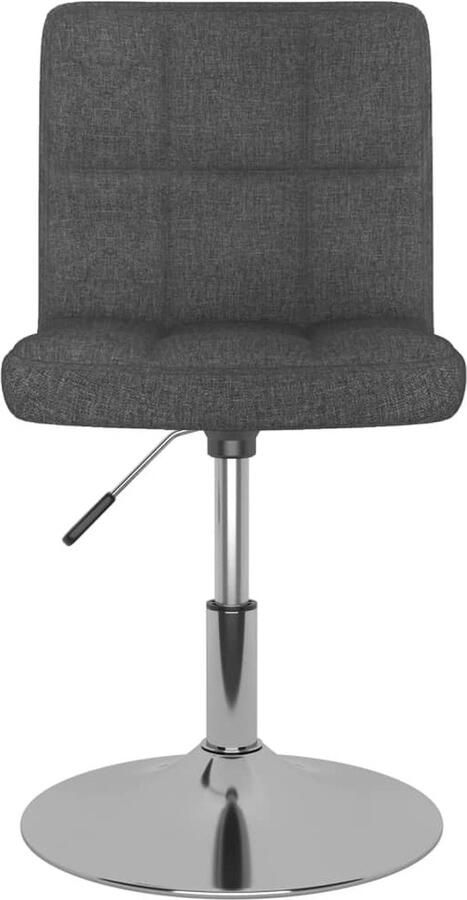 VidaXL Eetkamerstoel draaibaar stof donkergrijs