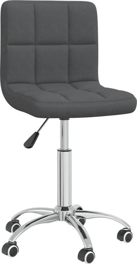 VidaXL Eetkamerstoel draaibaar stof donkergrijs