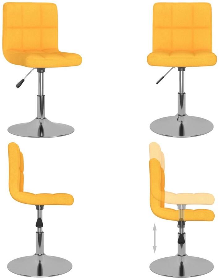 VidaXL Eetkamerstoel draaibaar stof geel Eetkamerstoel Eetkamerstoelen Dinerstoel Dinerstoelen
