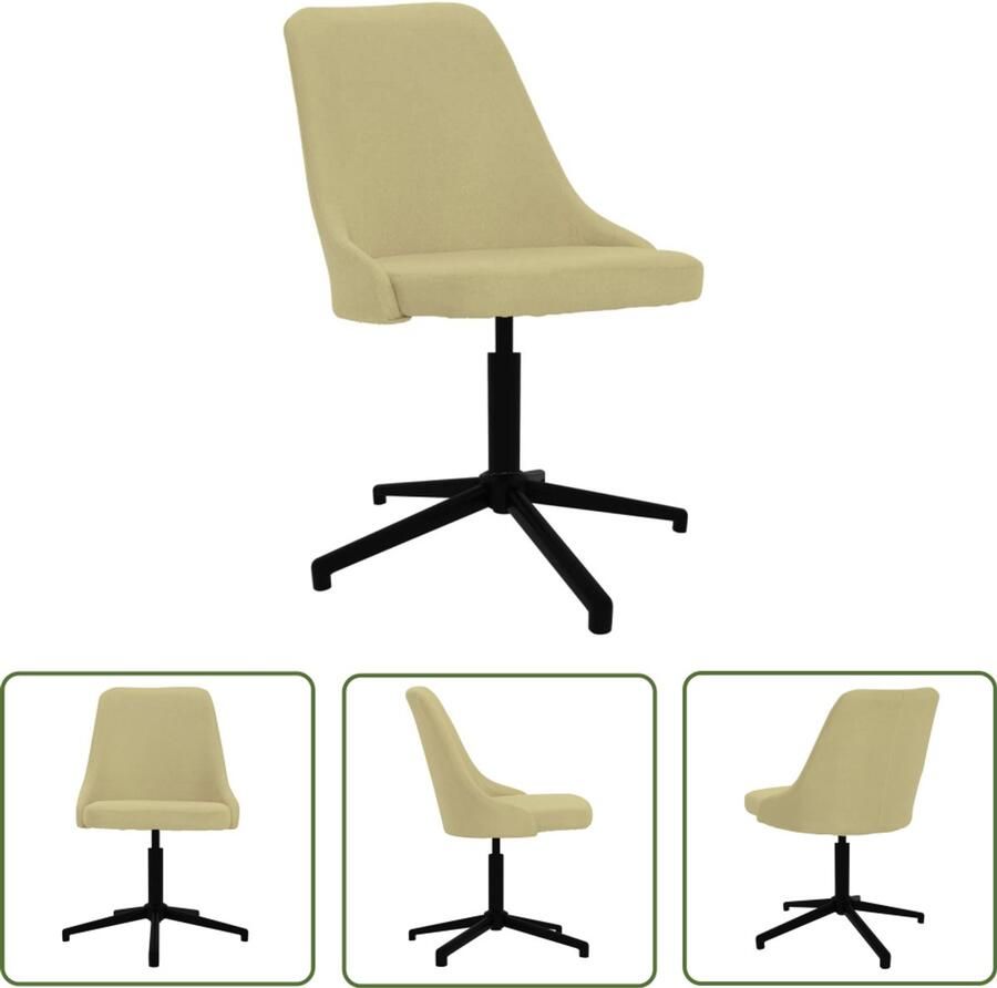 VidaXL Eetkamerstoel Draaibaar Stof Groen Eetkamerstoel Draaibare Stoel Zachte Stoel Ergonomische Stoel Lounge Stoel Design Stoel Groene Stoel