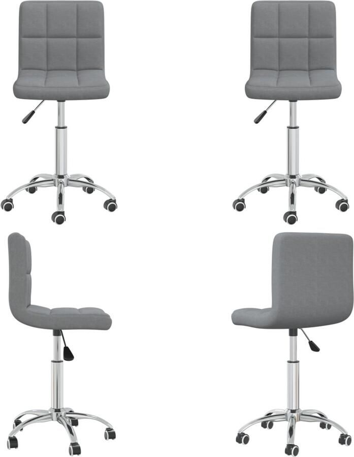 VidaXL Eetkamerstoel draaibaar stof lichtgrijs Eetkamerstoel Eetkamerstoelen Dinerstoel Dinerstoelen