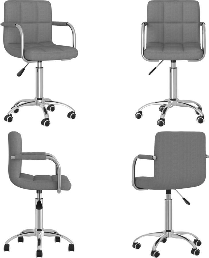 VidaXL Eetkamerstoel draaibaar stof lichtgrijs Eetkamerstoel Eetkamerstoelen Keukenstoelen Keukenstoel