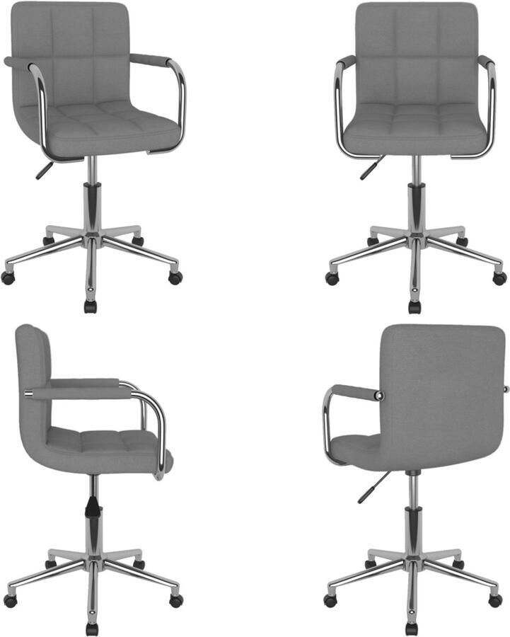 VidaXL Eetkamerstoel draaibaar stof lichtgrijs Eetkamerstoel Eetkamerstoelen Keukenstoelen Keukenstoel