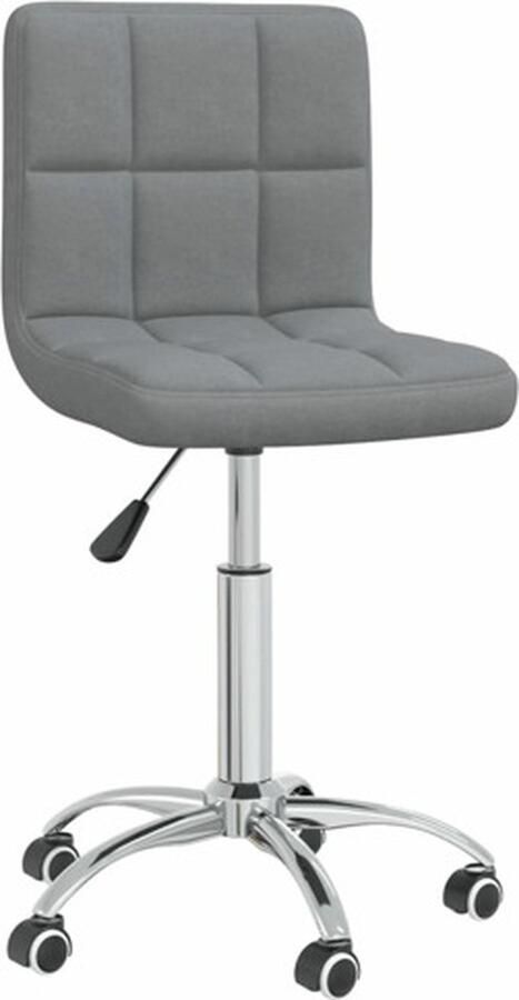 VidaXL Eetkamerstoel draaibaar stof lichtgrijs - Foto 3