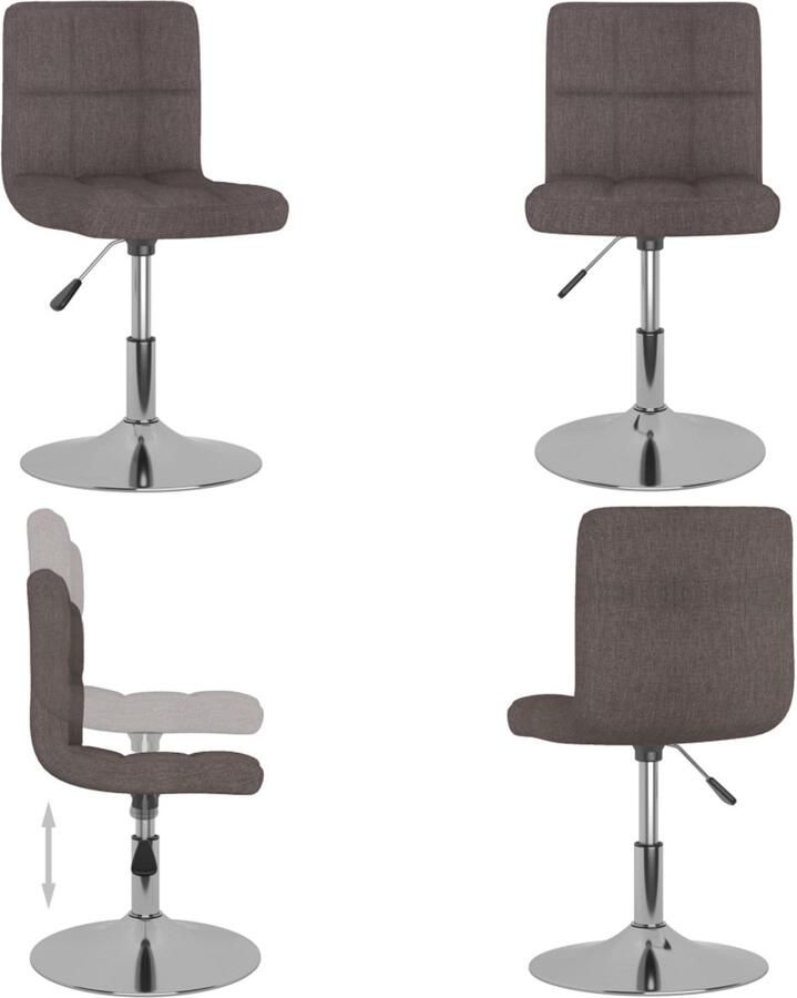 VidaXL Eetkamerstoel draaibaar stof taupe Eetkamerstoel Eetkamerstoelen Dinerstoel Dinerstoelen