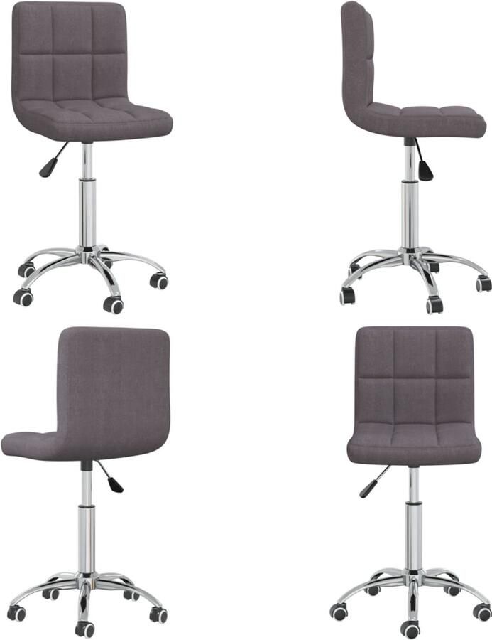 VidaXL Eetkamerstoel Eetkamerstoelen Dinerstoel Dinerstoelen Eetkamerstoel draaibaar stof taupe - Foto 2