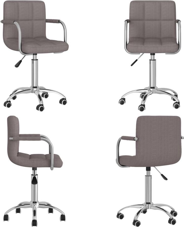 VidaXL Eetkamerstoel draaibaar stof taupe Eetkamerstoel Eetkamerstoelen Keukenstoelen Keukenstoel