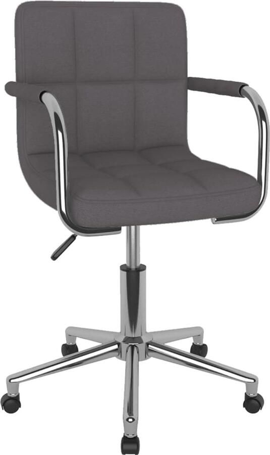 VidaXL Eetkamerstoel draaibaar stof taupe